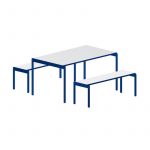 Conjunto de mesa e 2 bancos para refeitório – MBR-03 (AZUL)